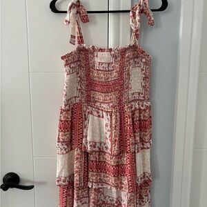 Floral Patchwork Dress with Tied Straps